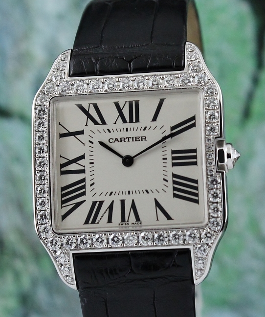(image for) A Cartier Santos Dumont 18K White Gold Manual Winding Watch / 2649